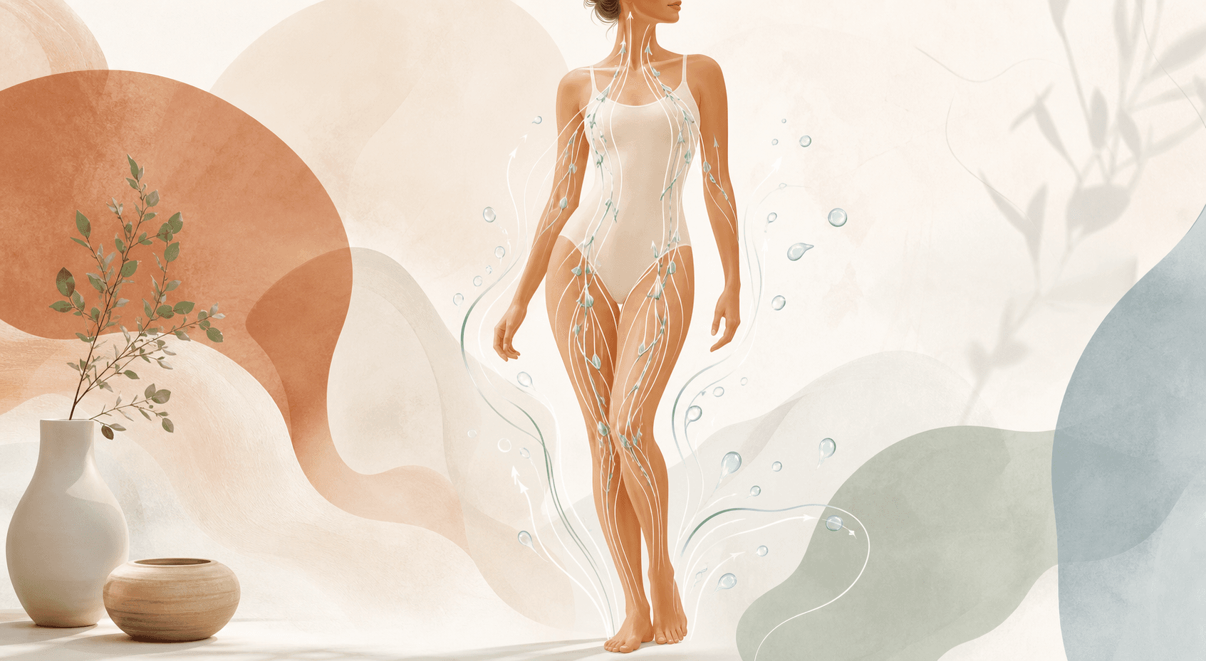 Illustration de la circulation lymphatique et de la sensation de légèreté corporelle